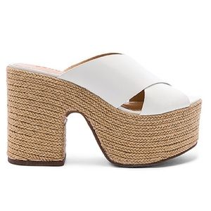 Schutz Lora Platform Sandal White